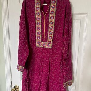 Pink Embroidered Tunic
